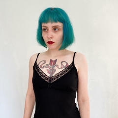 vestido de alcinhas preto - M