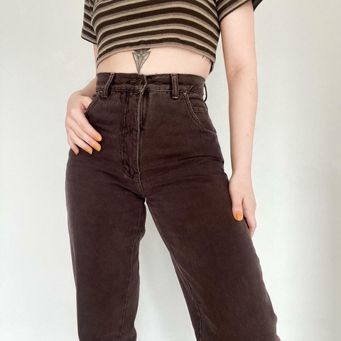 mom jeans vintage marrom - 38