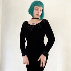 vestido vintage em veludo - PP