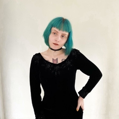 vestido vintage em veludo - PP na internet