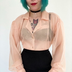 camisa em voal com transparência - G - comprar online