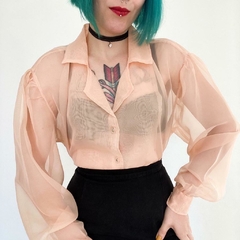 camisa em voal com transparência - G na internet