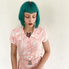 vestido vintage em crepe - P - comprar online