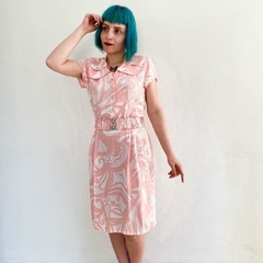 vestido vintage em crepe - P