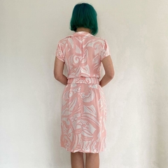 vestido vintage em crepe - P