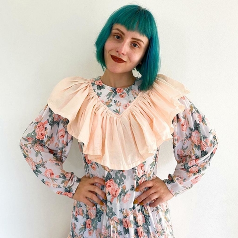 vestido típico floral - M