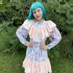 vestido típico floral - M