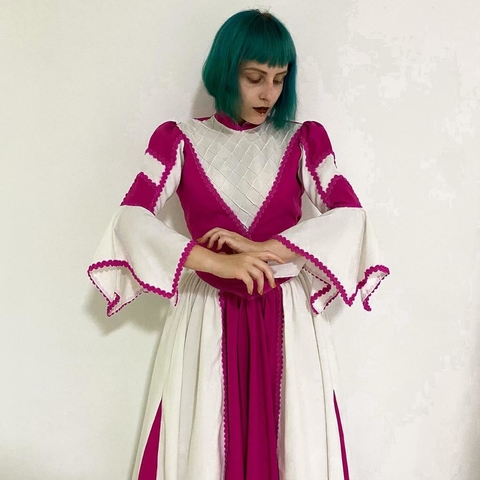 vestido típico pink -PP