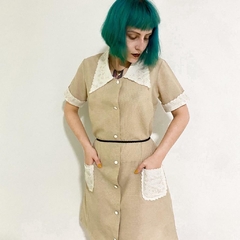camisola vintage com botões - P/M