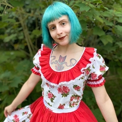 Imagem do vestido típico floral red - G