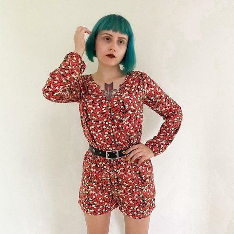 macaquinho preto floral - 38