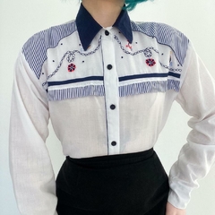 camisa vintage navy - M