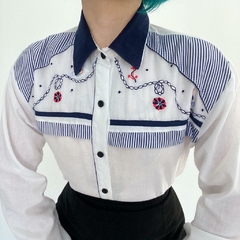 camisa vintage navy - M - loja online