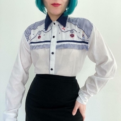 camisa vintage navy - M na internet