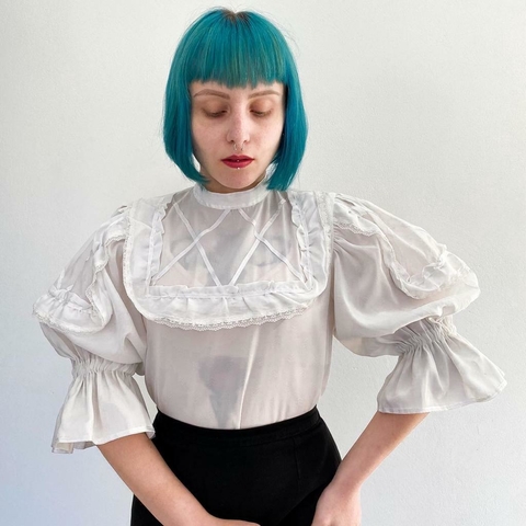 camisa mangas hiper bufantes - P/M