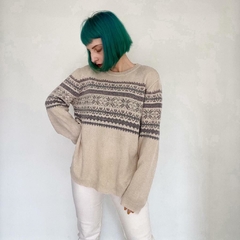 sueter em tricot geometrico - P ao G