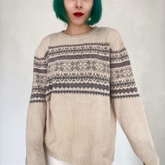 Imagem do sueter em tricot geometrico - P ao G