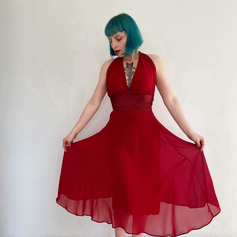 vestido mídi vermelho fatal - PP/P