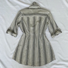 camisa alongada listras - M
