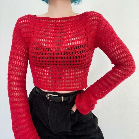 blusa de fio vermelha - PP/P