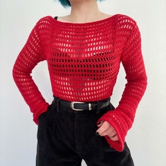 blusa de fio vermelha - PP/P - loja online