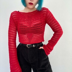 blusa de fio vermelha - PP/P na internet
