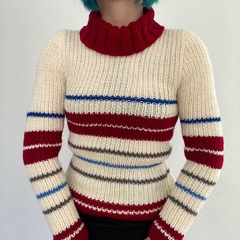 blusa em tricô artesanal - PP/P - Roupas, decoração e acessórios VINTAGE - Legado Brechó