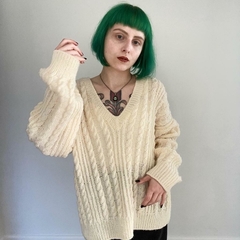 tricô vanilla feito a mão - GG - Roupas, decoração e acessórios VINTAGE - Legado Brechó