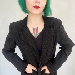 blazer risca de giz rosa - M na internet