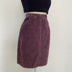 saia veludo cotelê roxa - 36/38 - comprar online