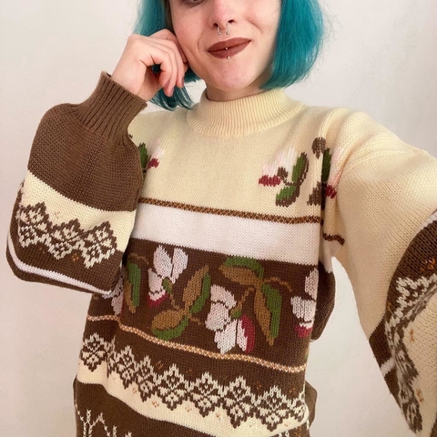 tricot vintage floral - P ao G