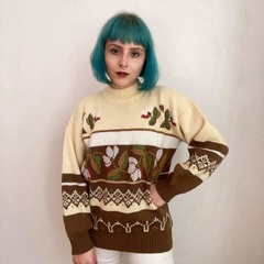 tricot vintage floral - P ao G - comprar online