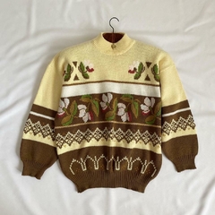 tricot vintage floral - P ao G - loja online
