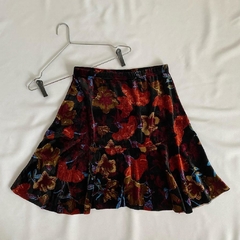 saia veludo floral - M - comprar online