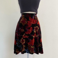 saia veludo floral - M - loja online