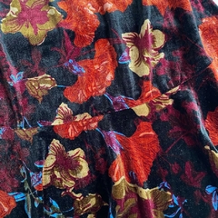 saia veludo floral - M - Roupas, decoração e acessórios VINTAGE - Legado Brechó
