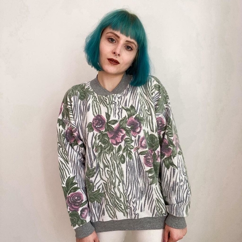 moletom vintage blooming roses - G