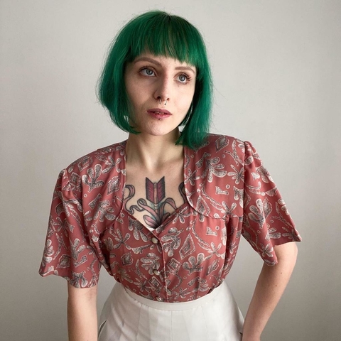 camisa estampada vintage - G/GG