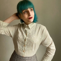 camisa vintage bordada - P/M - comprar online