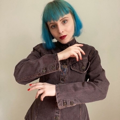 jaqueta jeans vintage marrom - P/M na internet