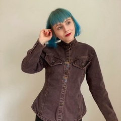 jaqueta jeans vintage marrom - P/M - comprar online