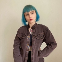 jaqueta jeans vintage marrom - P/M - loja online