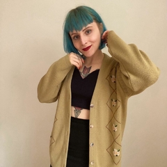 cardigan em tricot floral - P ao G