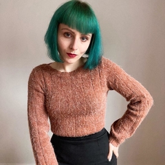 blusa terracota peludinha - M - comprar online