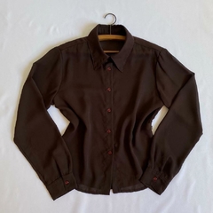 camisa marrom transparência - P/M na internet