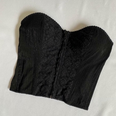 Imagem do corpete preto com renda - M