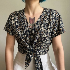 camisa vintage floral 80's - M/G