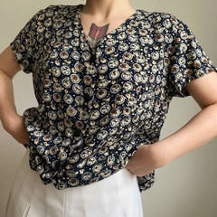 camisa vintage floral 80's - M/G - Roupas, decoração e acessórios VINTAGE - Legado Brechó