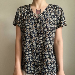 camisa vintage floral 80's - M/G - loja online
