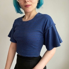 cropped listrada azul - P